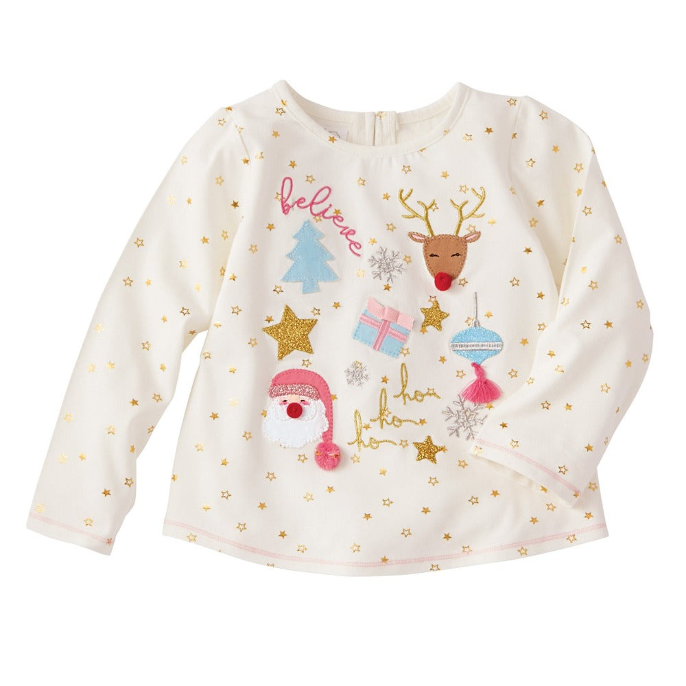Mudpie White Christmas Tee