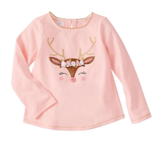 Mud Pie Pink Reindeer Tee | Putti Christmas Canada