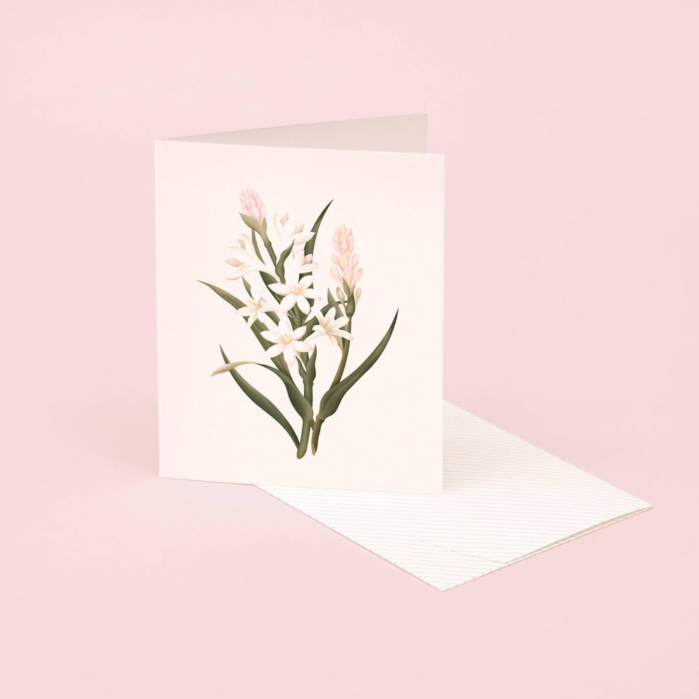 Clap Clap Botanical Scented Card - Tuberose | Putti Fine Furnishings 