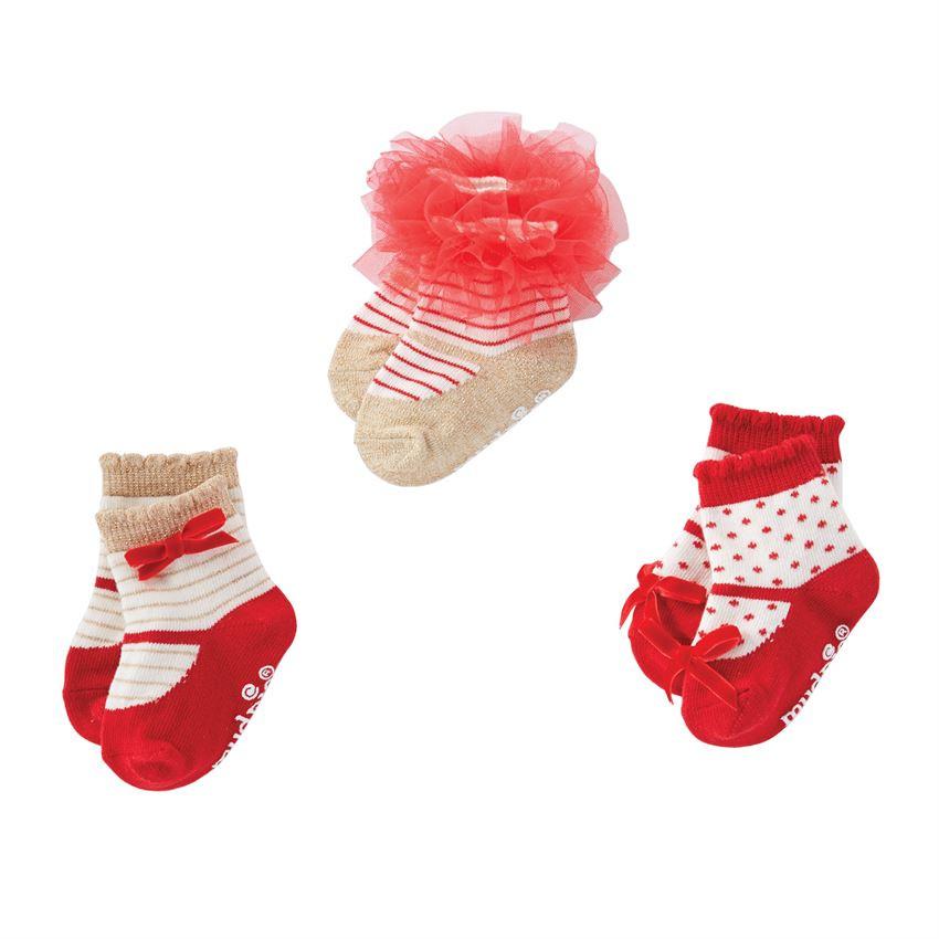  Mud Pie Red Mary Jane Sock Set, MP-Mud Pie, Putti Fine Furnishings