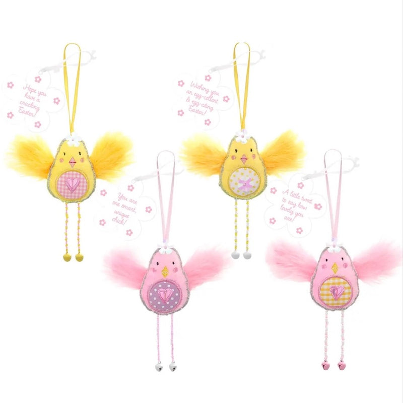 'Wishing You An Egg-cellent Easter' Yellow Chick Decoration