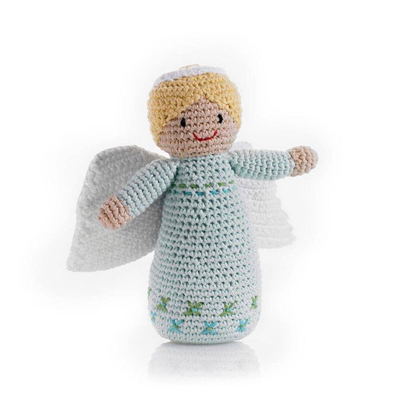 Turquoise Angel Rattle Hand Crochet Rattle