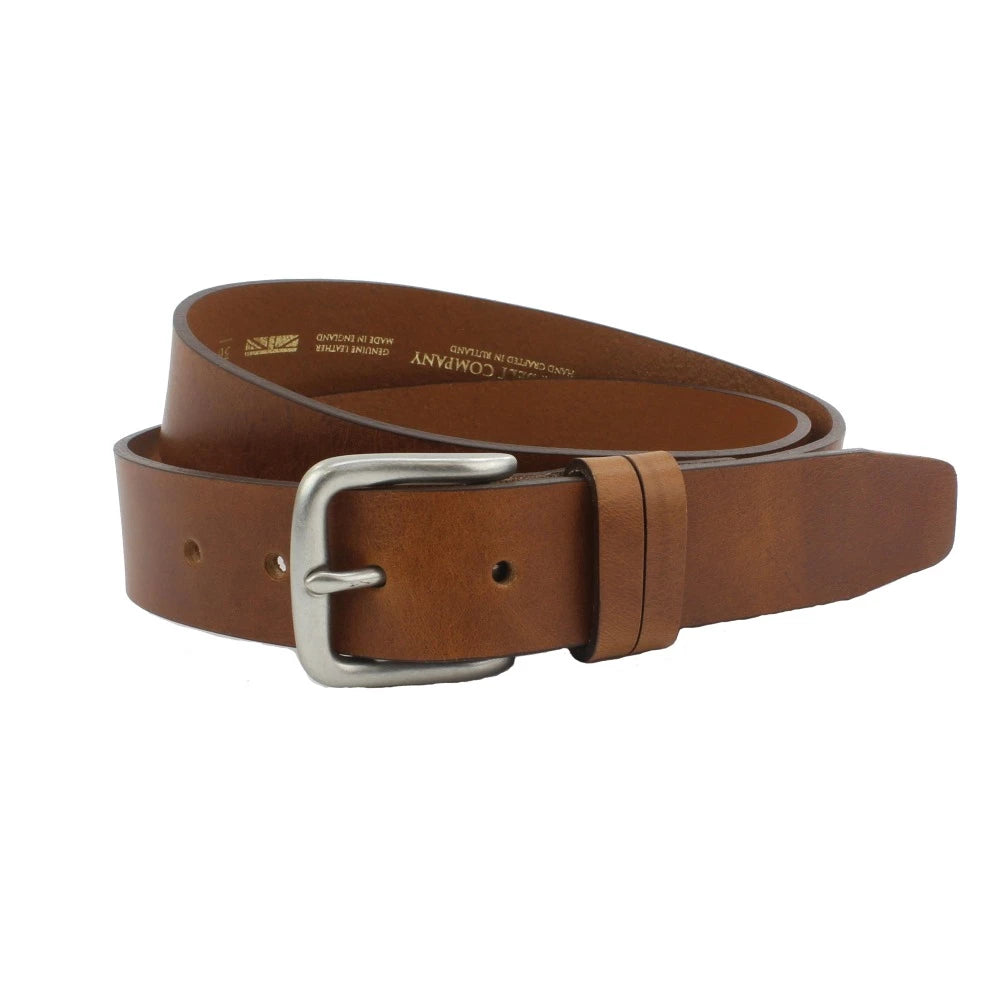 "Thistleton" Full Grain Handmade Tan Leather Men's Belt | Putti Fine Fashions 