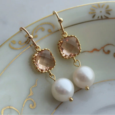 Gold Blush Pearl Earrings | Putti Fine Fashions Canada