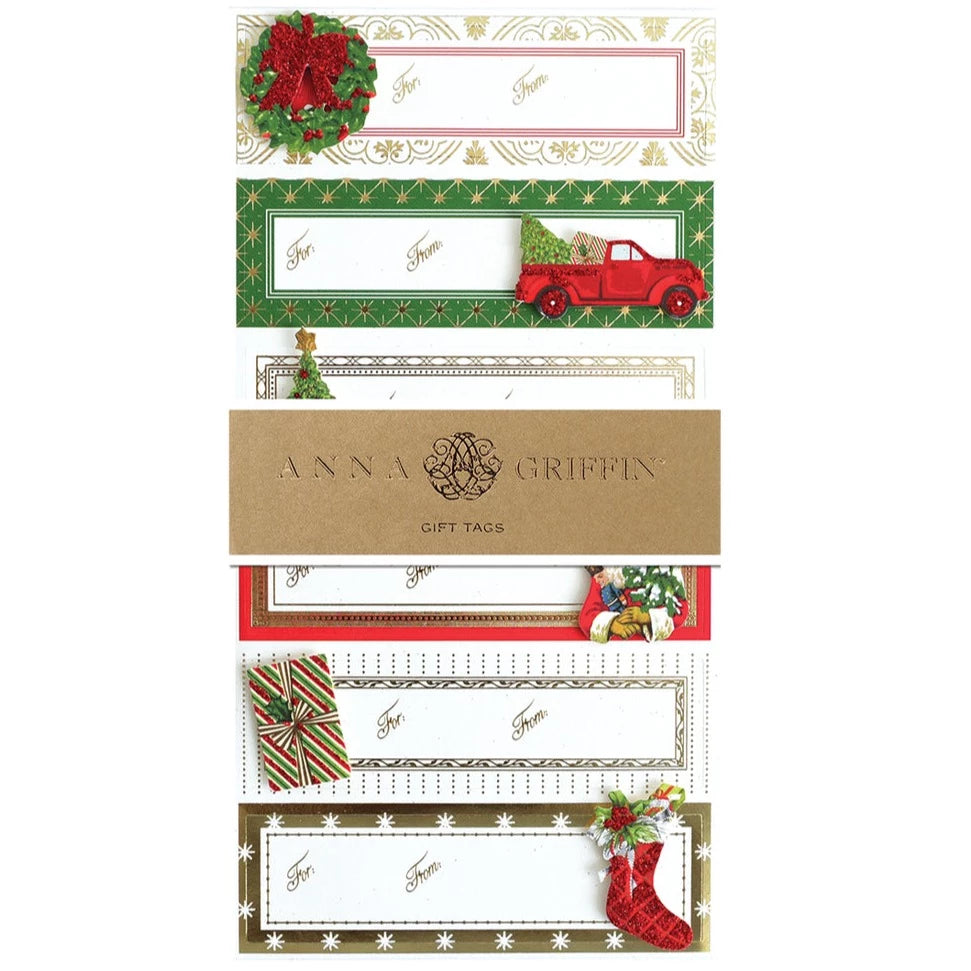 Anna Griffin Vintage Santa & Gifts Sticker Label Sheets | Putti Holliday Stationery 