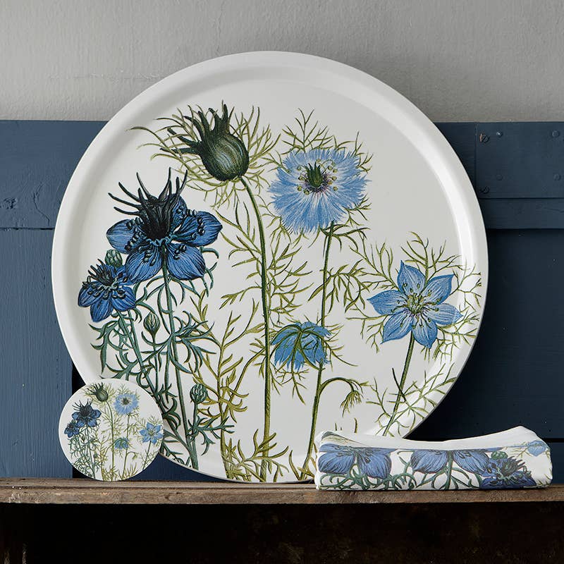 Blue "Love in a Mist" Serving Tray