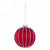 Red Ridged Glass Christmas Ball Ornament