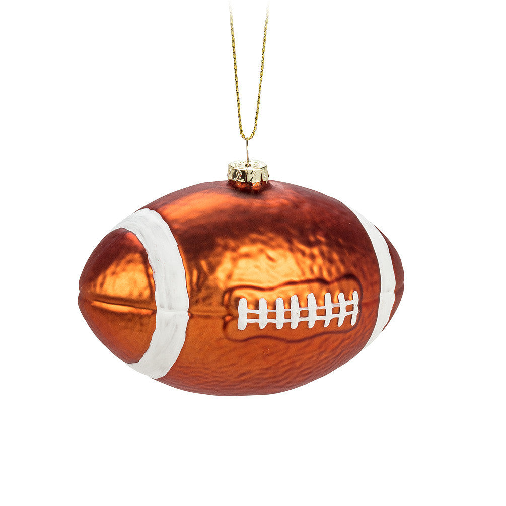  Football Glass Ornament, AC-Abbott Collection, Putti Fine Furnishings