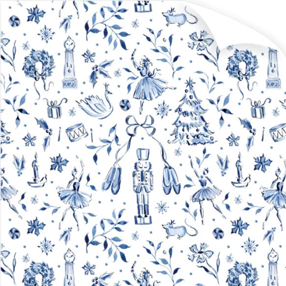 Dogwood Hill Blue Nutcracker Wrapping Paper Roll | Putti Christmas 