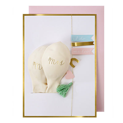 Meri Meri Mr & Mrs Balloon Card, MM-Meri Meri UK, Putti Fine Furnishings