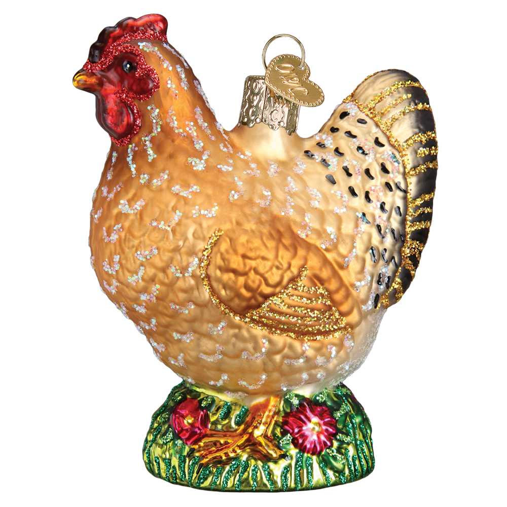  Old World Christmas Spring Chicken Glass Christmas Ornament, OWC-Old World Christmas, Putti Fine Furnishings