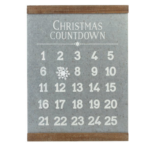 "Christmas Countdown" Galvanized Metal Advent Calendar | Putti Christmas 