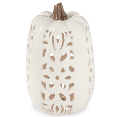 White Ceramic Pumpkin Lantern | Putti Thanksgiving Celebrations