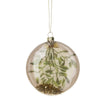 Mistletoe Glass Disc Ornament | Putti Christmas Celebrations