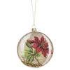 Poinsettia Glass Disc Ornament | Putti Christmas Celebrations