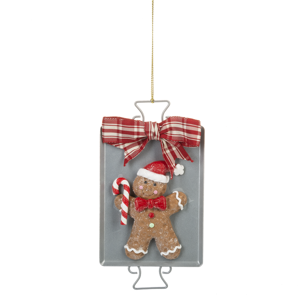 Gingerbread on Cookie Sheet Ornament | Putti Christmas Decorations 
