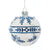 Kurt Adler Blue and Glossy White Glass Ball Ornament