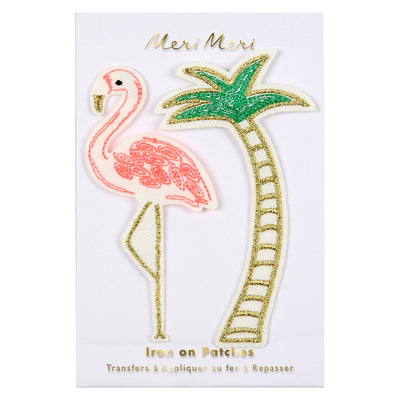 Meri Meri Flamingo And Palm Tree Embroidered Patches, MM-Meri Meri UK, Putti Fine Furnishings