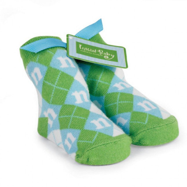  Mud Pie Boys Initial Argyle Socks, MP-Mud Pie, Putti Fine Furnishings