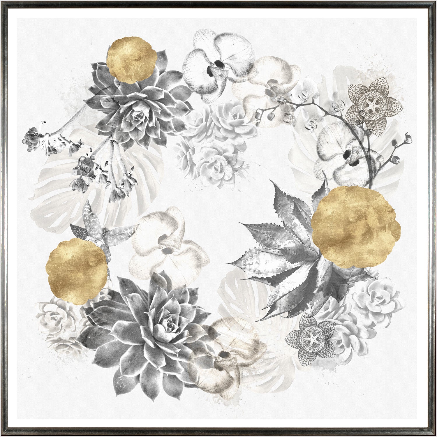  "Succulent Wreath" Framed Print - Large, Cel Arts Studio, Putti Fine Furnishings