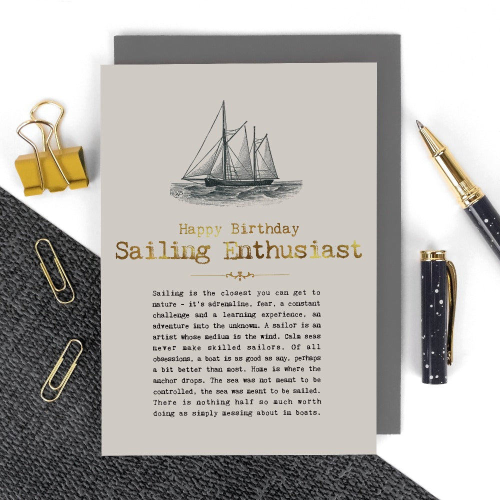 Sailing Enthusiast Foiled Birthday Card