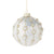 Pearl Embellished Ivory Glass Ball Ornament