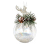 Stag Topped Glass Ball Ornament