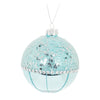Aqua Fancy Ball Glass Ornament