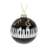 Piano Keys Black Glass Ball Ornament | Putti Christmas Decorations Canada