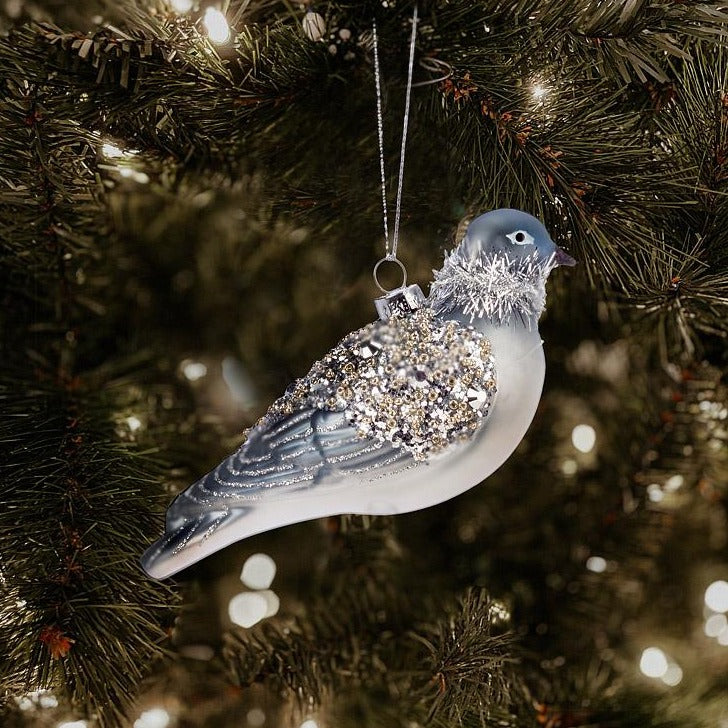 Jewelled Glass Bird Ornament  | Putti Christmas Celebrations Canada