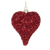 Red Glitter Drop Heart Glass Ornament  | Putti Christmas Decorations