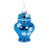 Blue with White Flowers Ginger Jar Glass Ornament | Putti Christmas Decorations