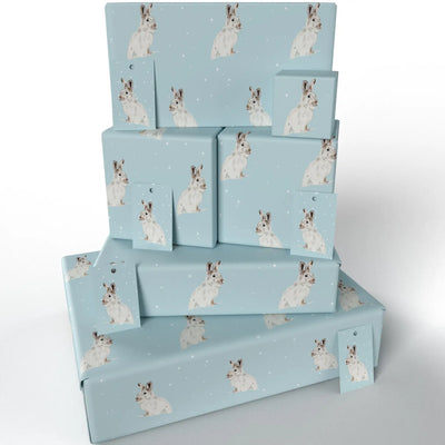 Winter White Hares Wrapping Paper Sheet