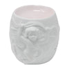 White Ceramic Wax Melter with Cherub Motif