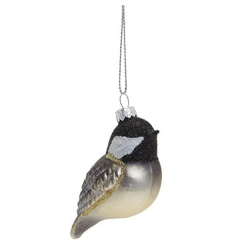 Chickadee Glass Bird Ornament | Putti Christmas Celebrations Canada