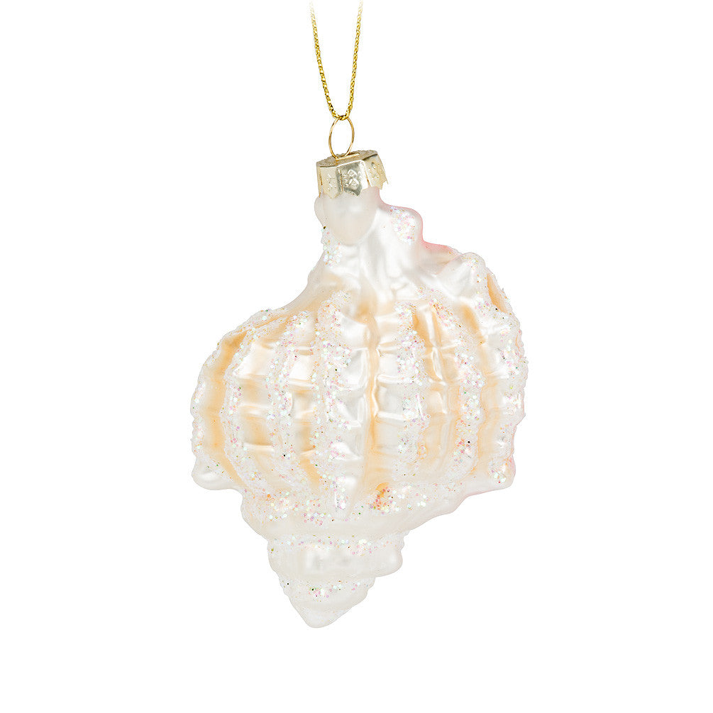  Conch Shell Glass Ornament, AC-Abbott Collection, Putti Fine Furnishings