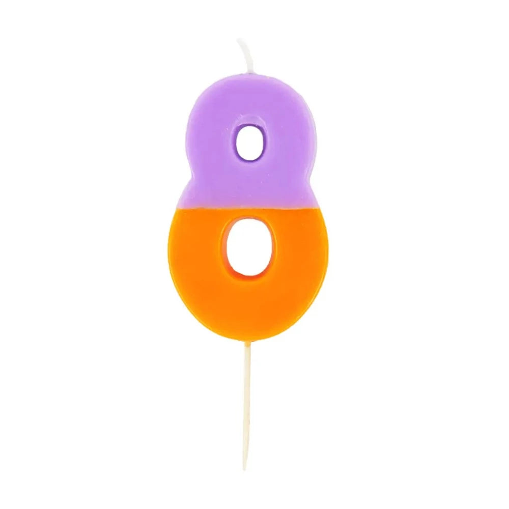 Multicolor Number Candle - Eight | Putti Celebrations Canada 