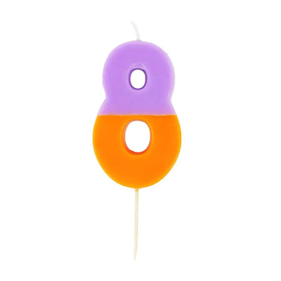 Multicolor Number Candle - Eight | Putti Celebrations Canada