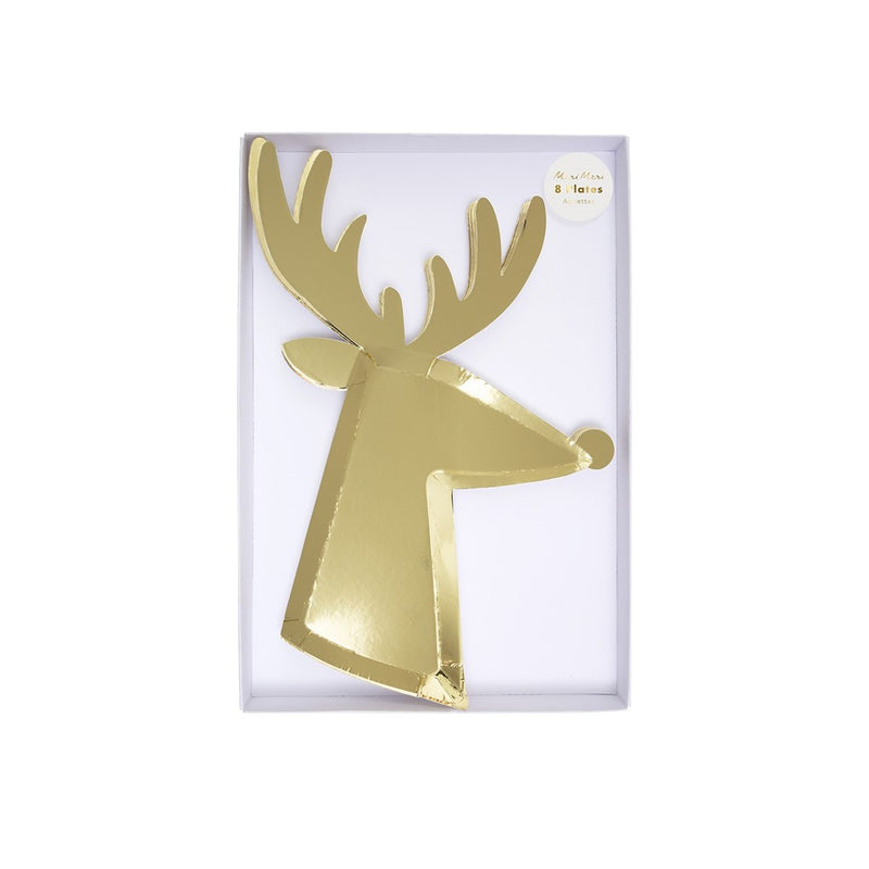 Meri Meri Gold Reindeer Paper Plates | Putti Christmas Party Canada 