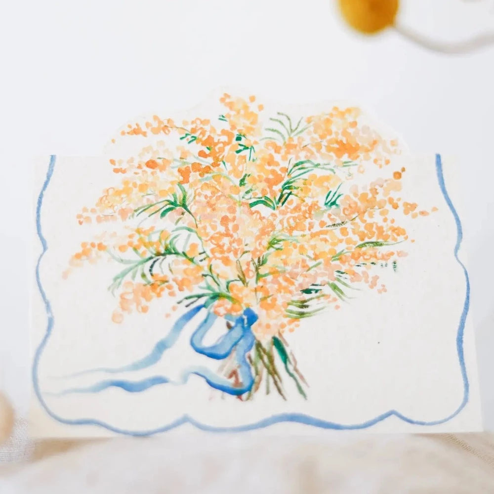 Mimmosa Bouquet Hand-Cut Card | Putti Fine Furnishings 
