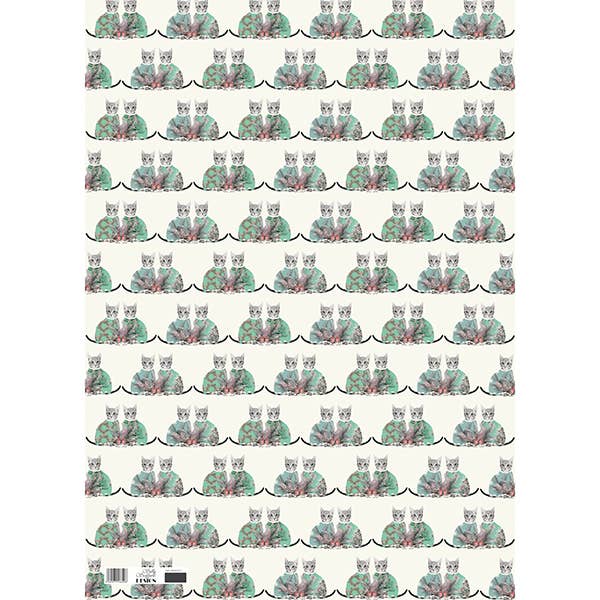 Festive Cats Christmas Gift Sheet Wrap