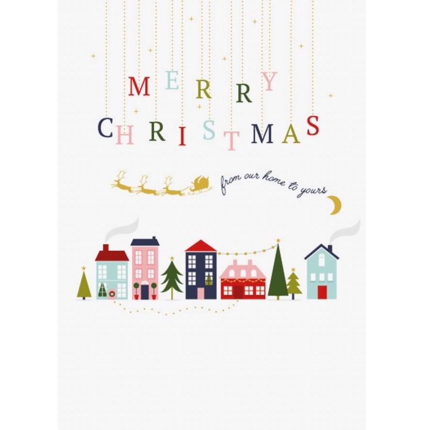 "From our Home to Yours" Chistmas Houses Greeting Card  | Putti Christmas 