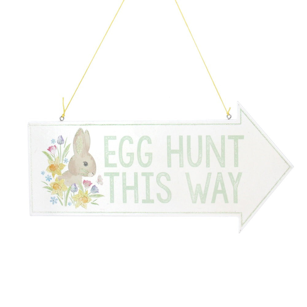 Bunny Egg Hunt Wooden Arrow