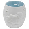 White Ceramic Wax Melter with Cherub Motif