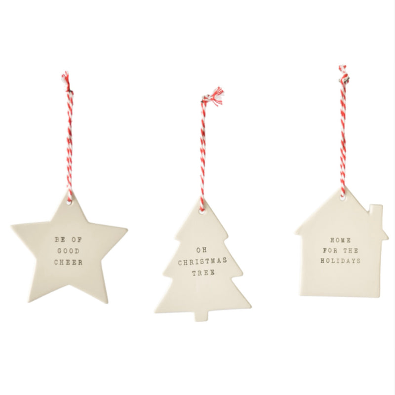 Ceramic "Be of Good Cheer" Star Ornament