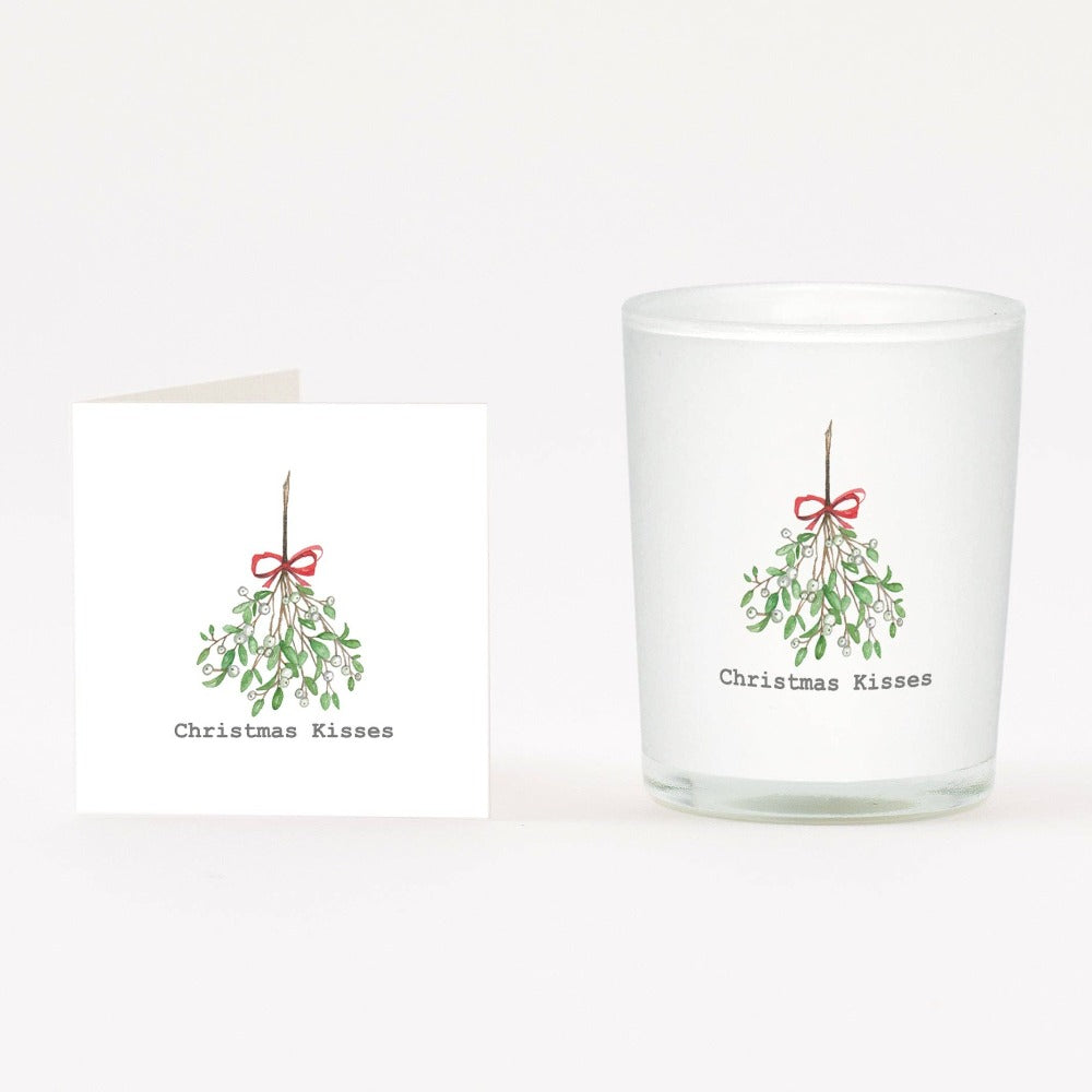 Crumble & Core - Mistletoe Boxed Votive Candle and Card | Putti Christmas Canada 