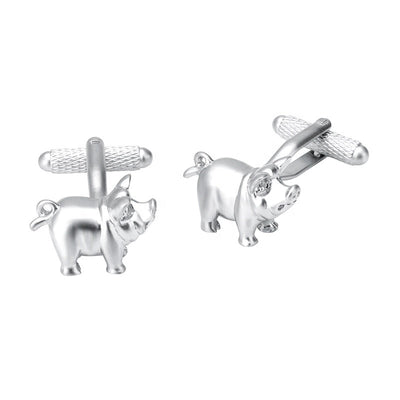 Glen Ogal Pig Silver Cufflinks } Putti Fine Fashions Canada