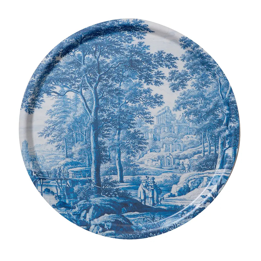 Landsacpe Round Serving Tray | Putti fine Furnishings Canada 