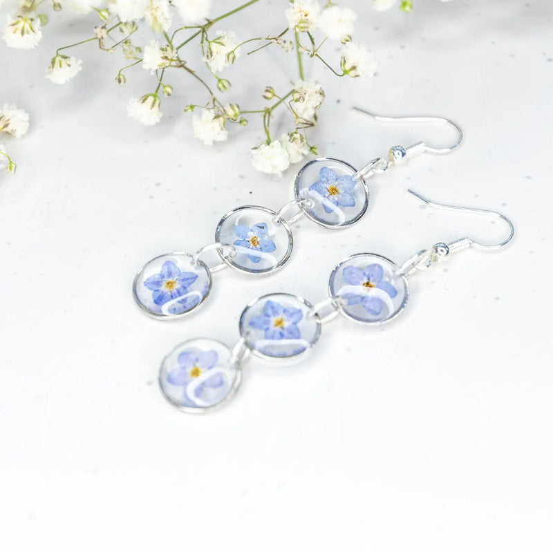 Allie and Posie Allie and Posie - Amalia Forget-Me-Nots Earrings - Silver