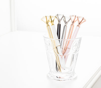 Pen with Large Gem - Black